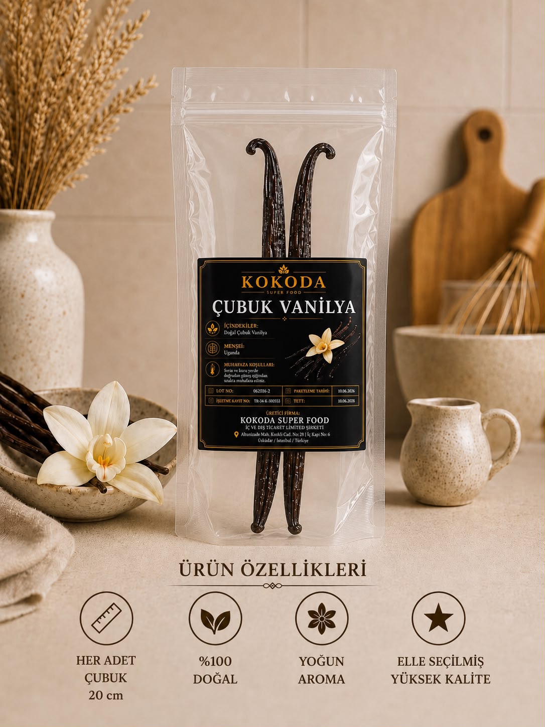 Vanilya Çubuğu (Çubuk Vanilya) - 18/20 cm - 2'li Vakum Paket